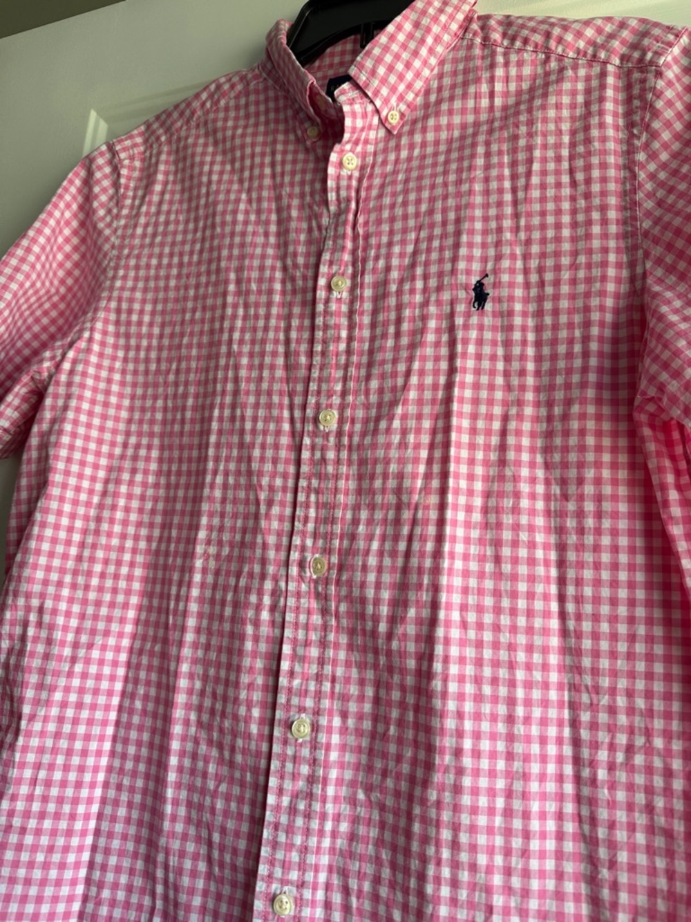 Polo by Ralph Lauren Pink Gingham Short-Sleeve Button-Down - Picture 4 of 6